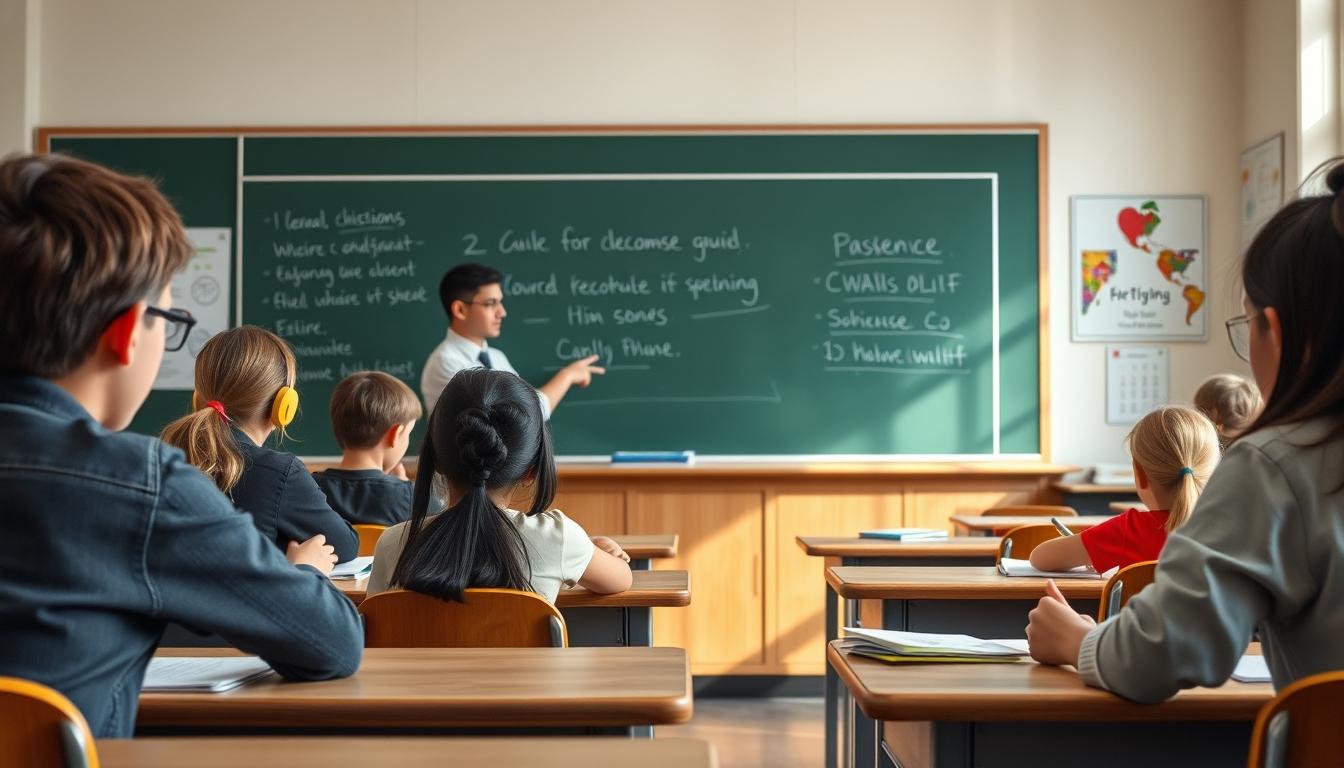 Student using learning strategies while studying